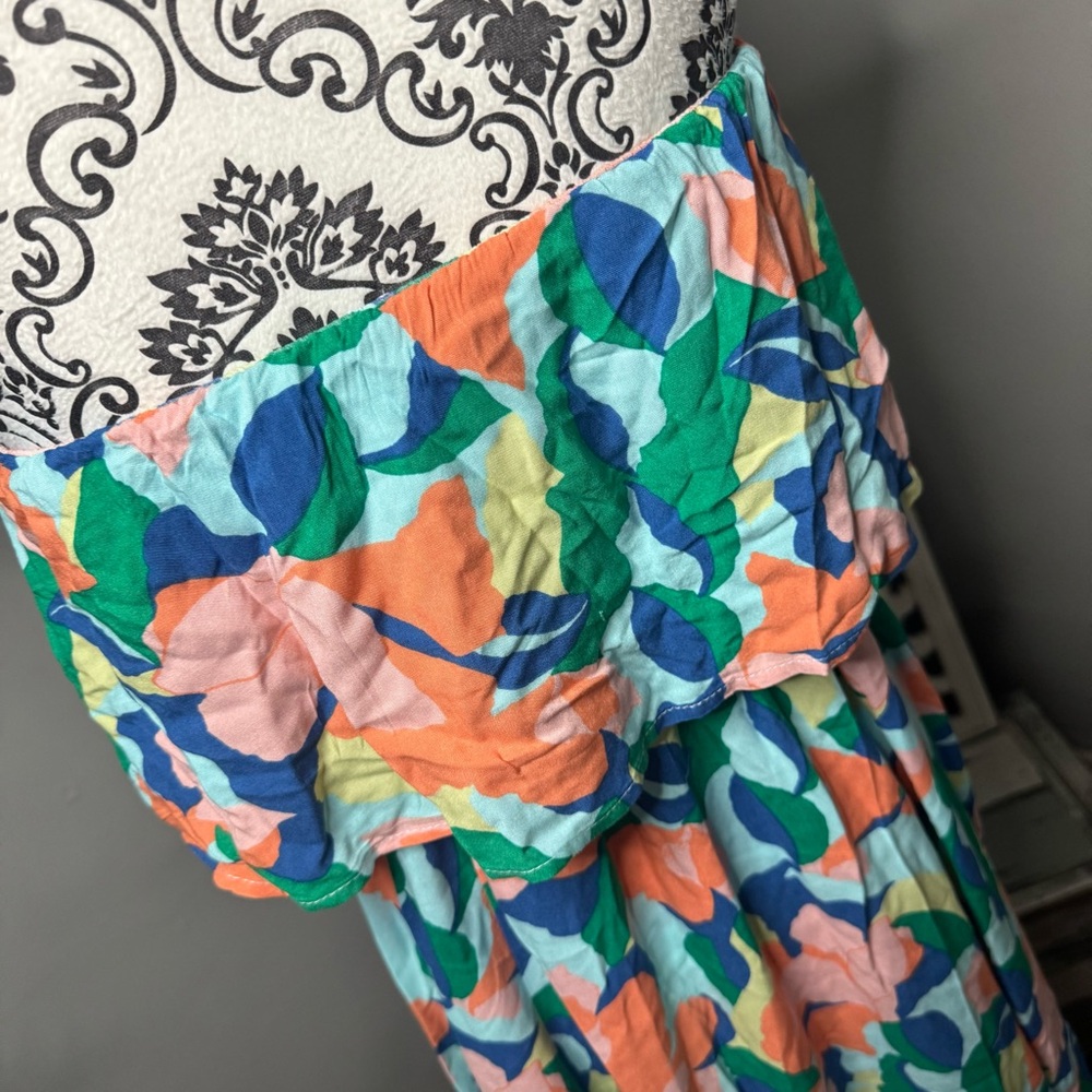Jopna Boho Flowy Strapless Maxi Dress Size Medium Beach Vacation Resortwear - Picture 9 of 11